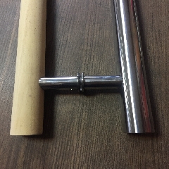Комбинированная ручка из дерева абаши + нержавейка для сауны